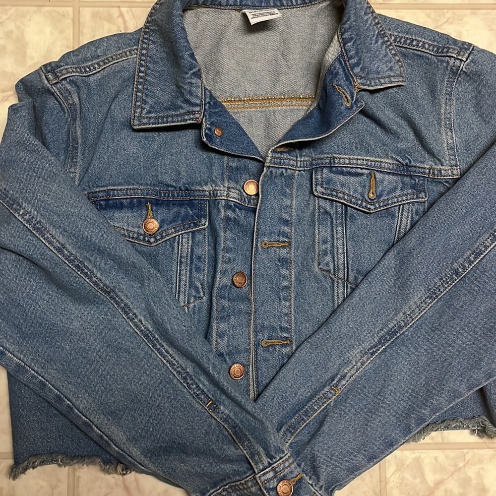 Cropped Pink Victoria’s Secret jean jacket